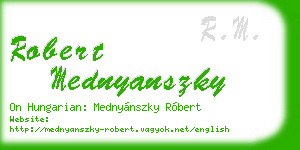 robert mednyanszky business card